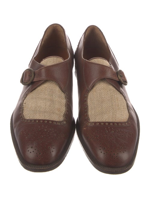 Salvatore Ferragamo Leather Monk Straps