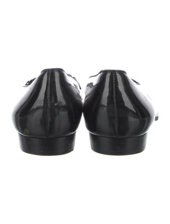 Salvatore Ferragamo Patent Leather Chain-Link Accents Loafers