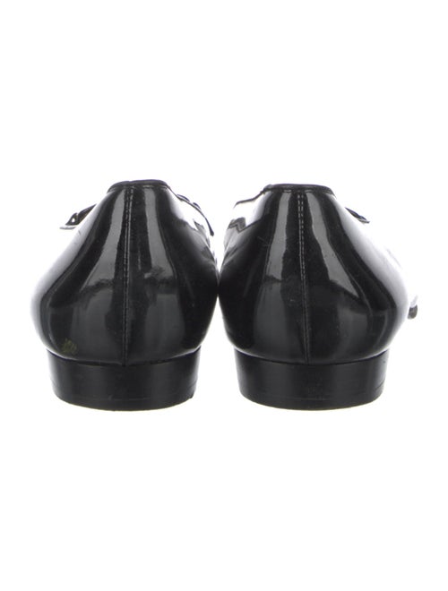 Salvatore Ferragamo Patent Leather Chain-Link Accents Loafers