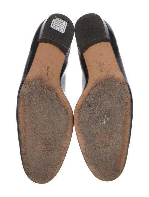 Salvatore Ferragamo Patent Leather Chain-Link Accents Loafers