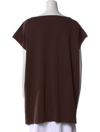 Salvatore Ferragamo Animal Print Bateau Neckline Top