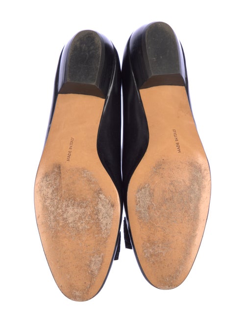Salvatore Ferragamo Leather Bow Accents Ballet Flats