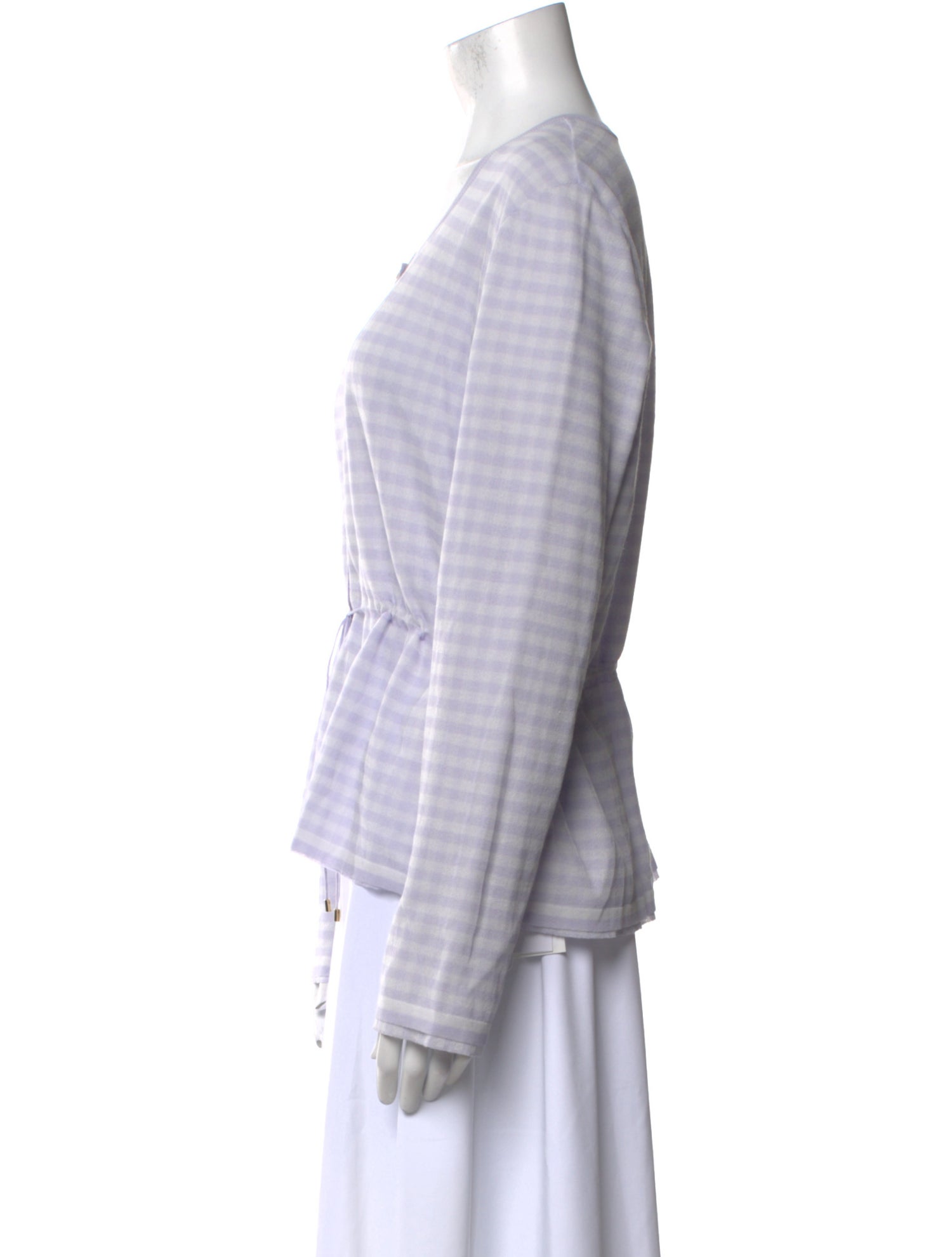 Salvatore Ferragamo Plaid Print Scoop Neck Top