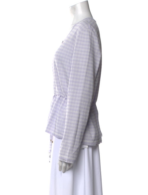 Salvatore Ferragamo Plaid Print Scoop Neck Top