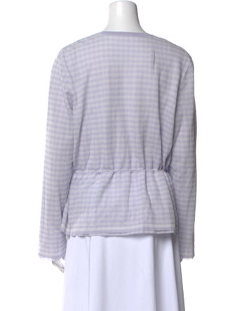 Salvatore Ferragamo Plaid Print Scoop Neck Top