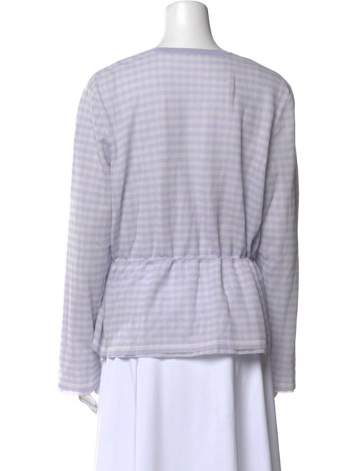 Salvatore Ferragamo Plaid Print Scoop Neck Top