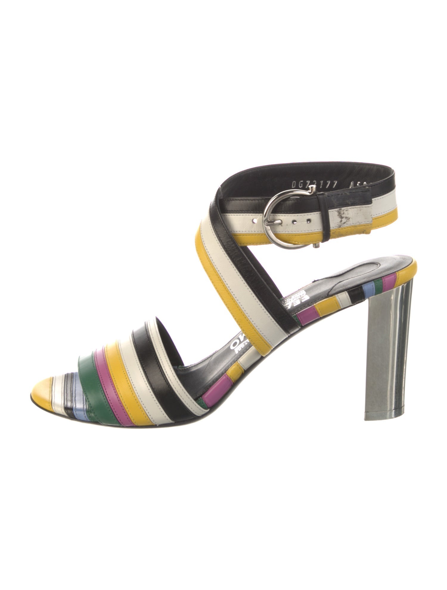 Salvatore Ferragamo Leather Striped Sandals