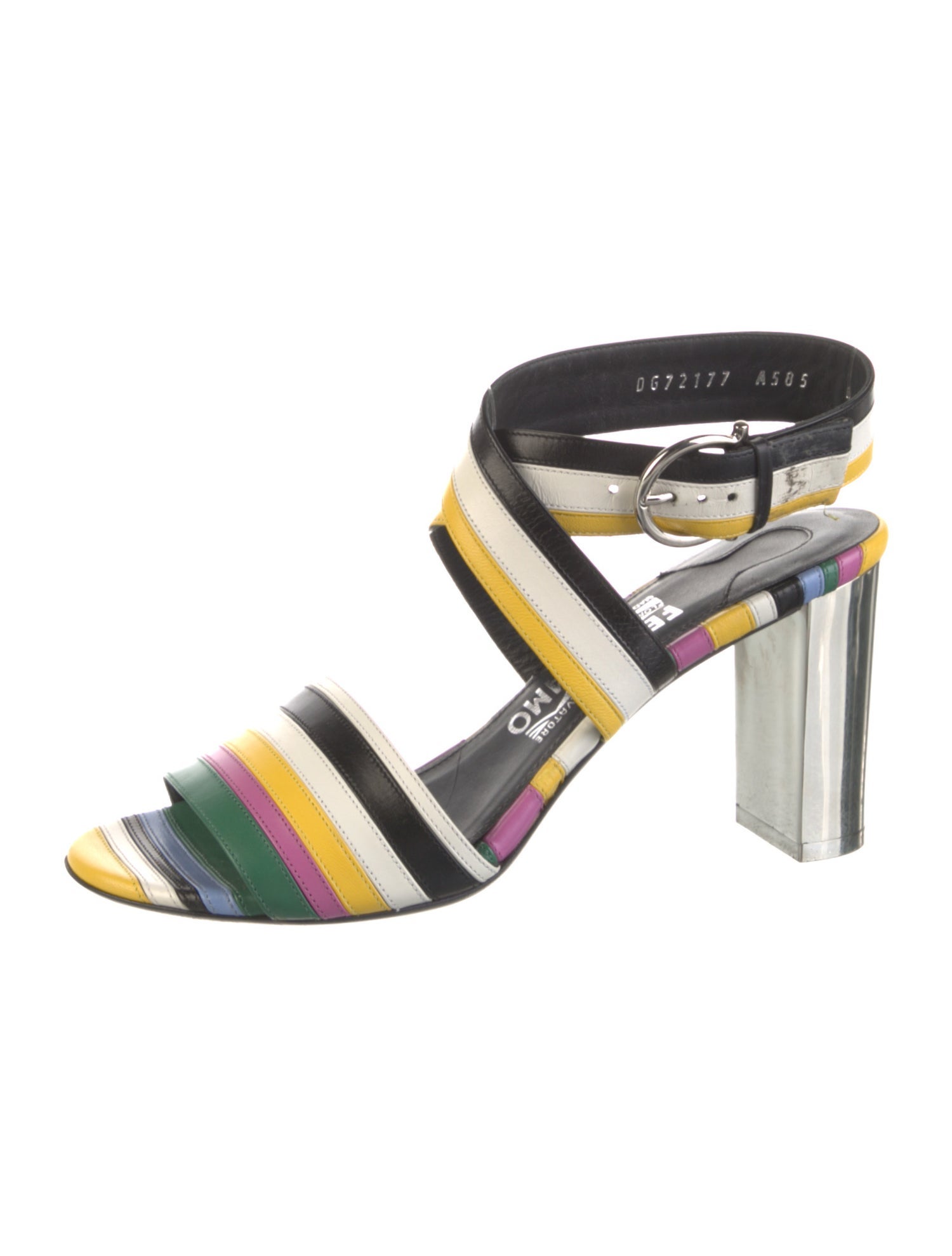 Salvatore Ferragamo Leather Striped Sandals