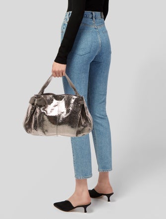 Salvatore Ferragamo Snakeskin Top Handle Bag