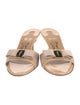 Salvatore Ferragamo Vara Bow Accent Patent Leather Slides
