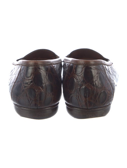 Salvatore Ferragamo Embossed Leather Animal Print Flats