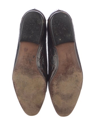 Salvatore Ferragamo Embossed Leather Animal Print Flats