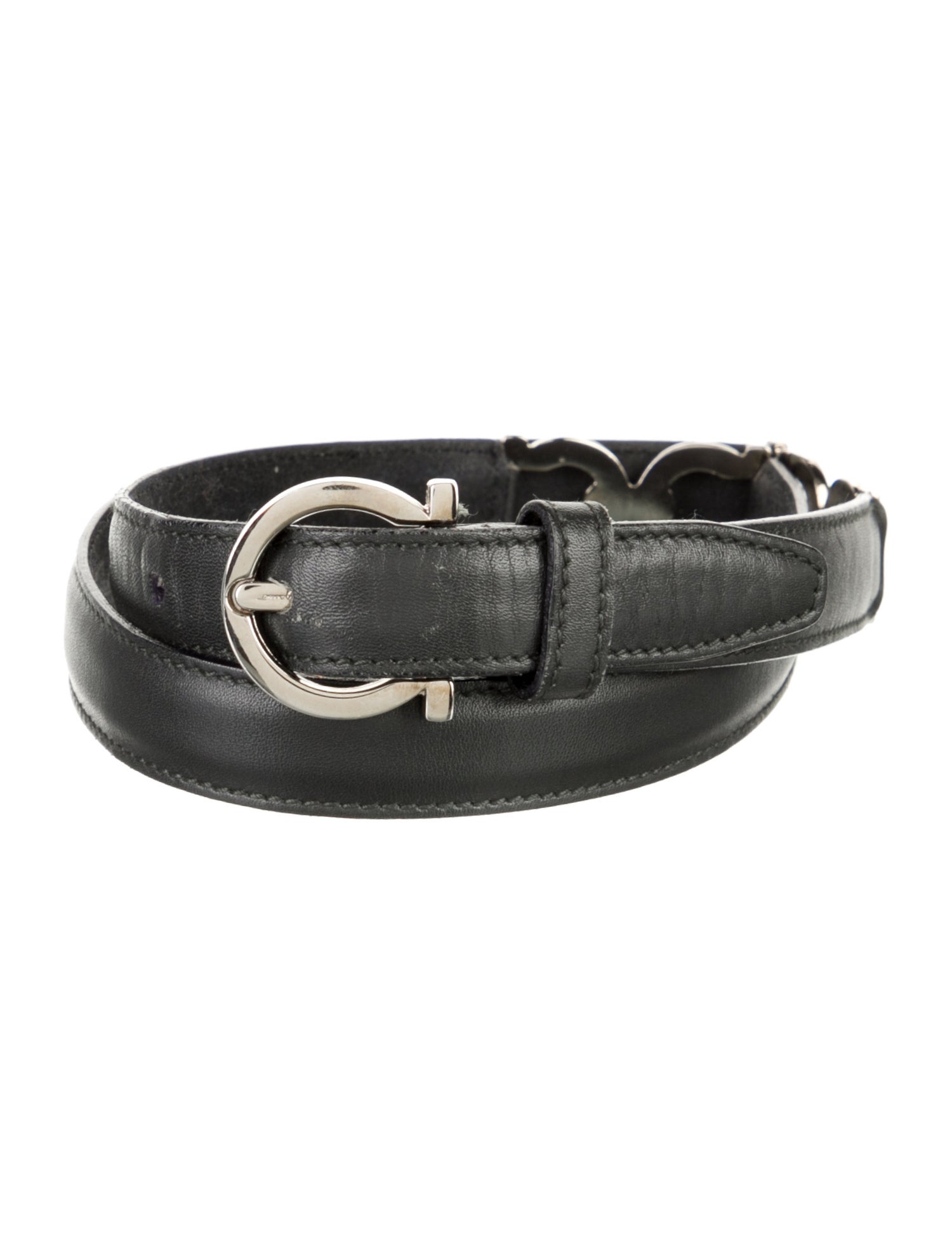 Salvatore Ferragamo Gancini Logo Skinny Waist Belt