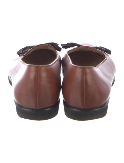 Salvatore Ferragamo Leather Tassel Accents Ballet Flats