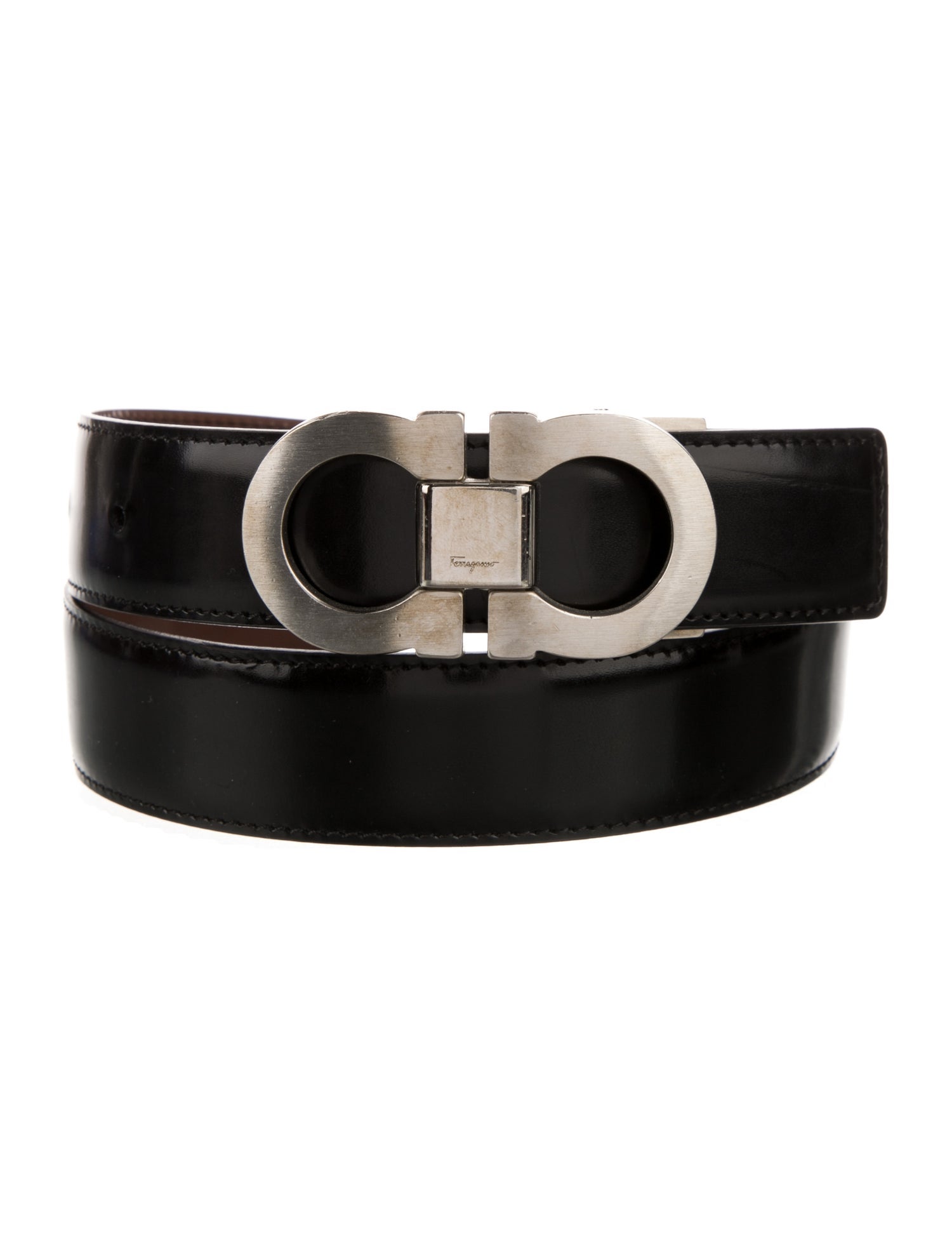 Salvatore Ferragamo Gancini Logo Leather Belt