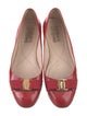 Salvatore Ferragamo Patent Leather Bow Accents Ballet Flats