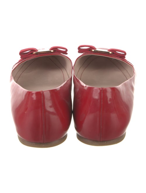 Salvatore Ferragamo Patent Leather Bow Accents Ballet Flats