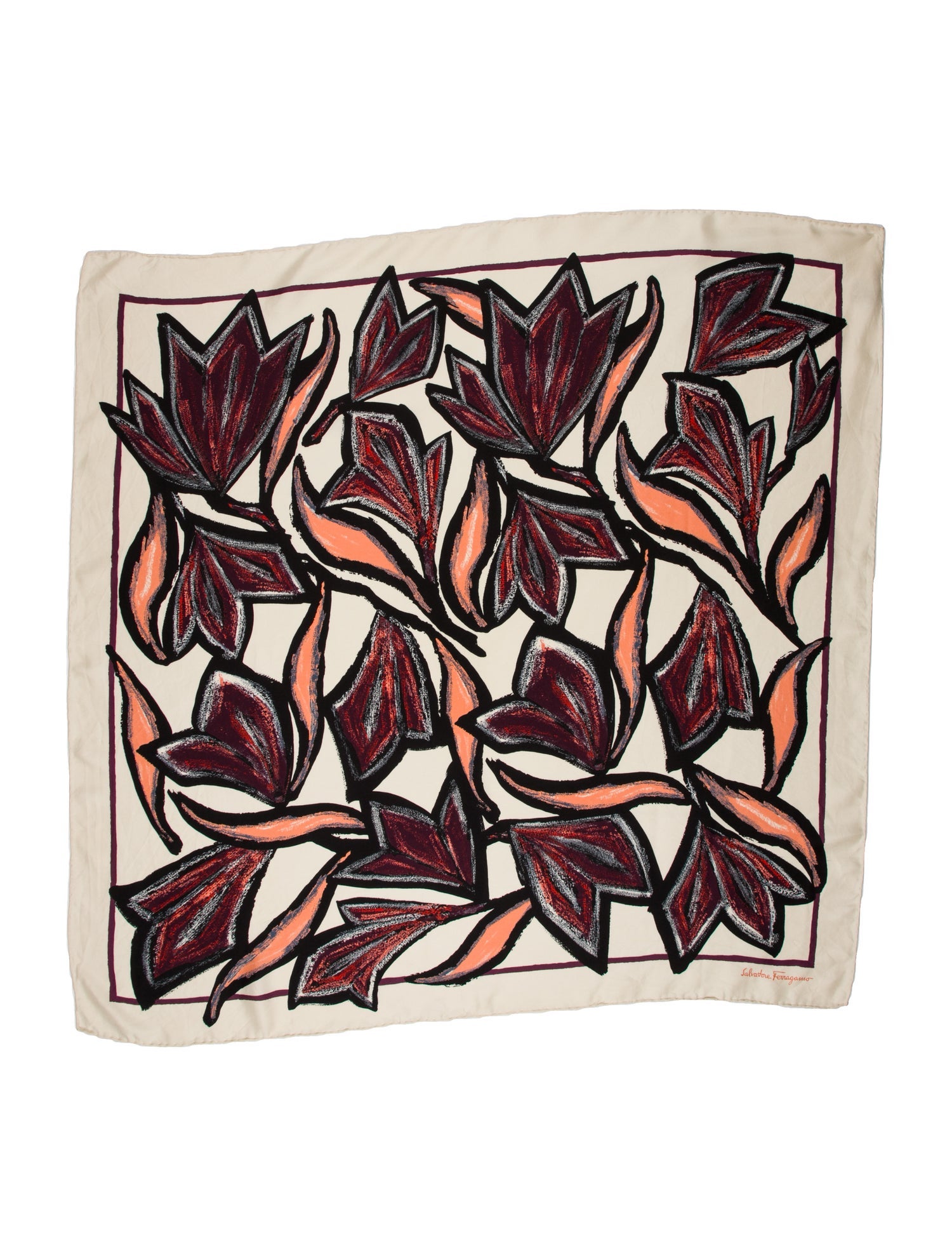 Salvatore Ferragamo Silk Floral Print Scarf