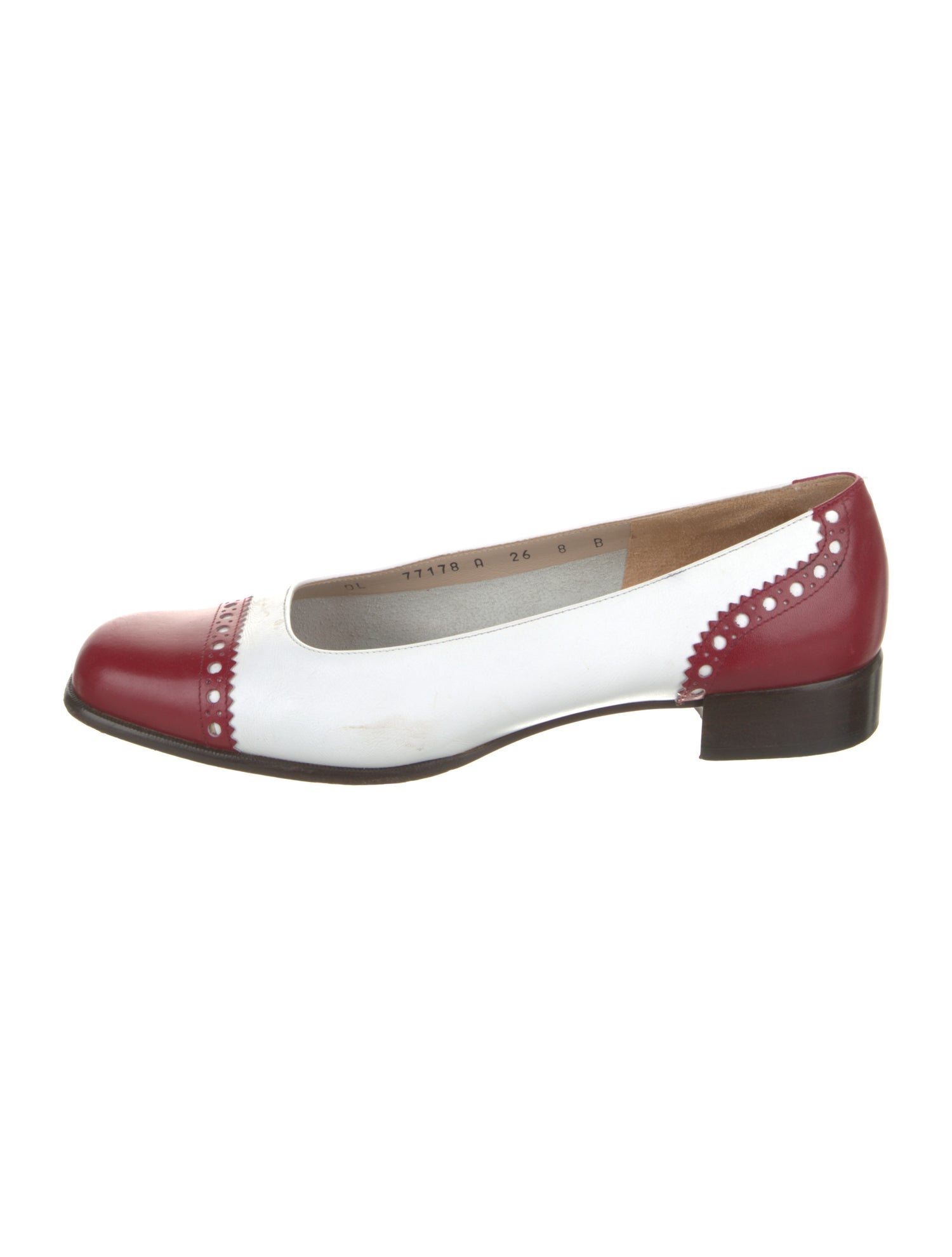 Salvatore Ferragamo Leather Colorblock Pattern Flats