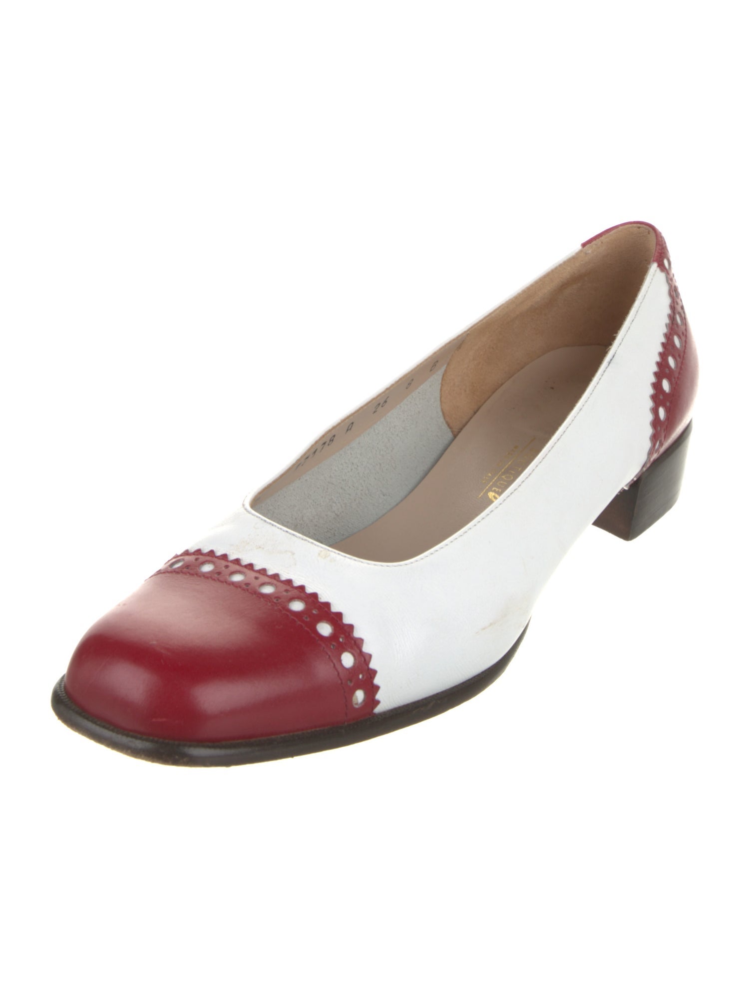 Salvatore Ferragamo Leather Colorblock Pattern Flats