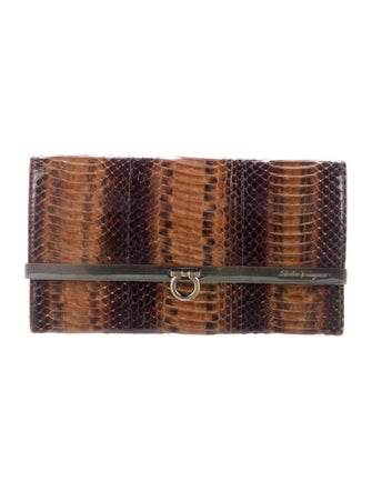 Salvatore Ferragamo Embossed Leather Printed Wallet