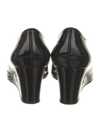 Salvatore Ferragamo Patent Leather Bow Accents Pumps