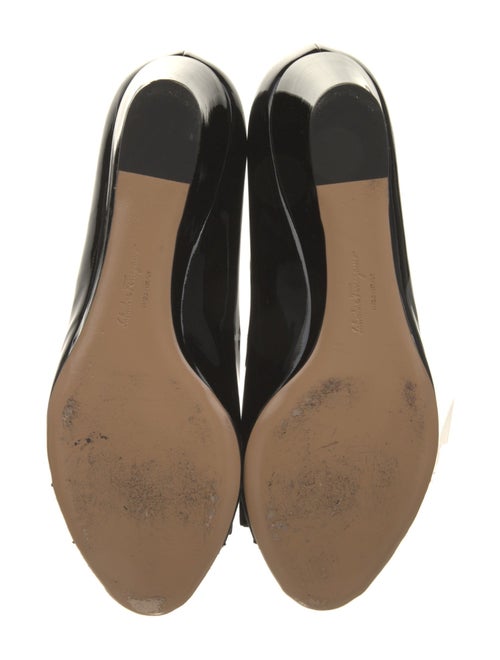 Salvatore Ferragamo Patent Leather Bow Accents Pumps