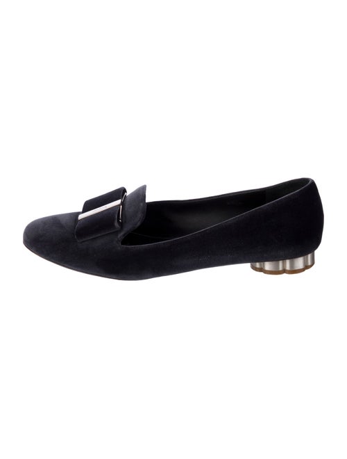 Salvatore Ferragamo Velvet Bow Accents Loafers