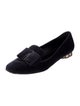 Salvatore Ferragamo Velvet Bow Accents Loafers
