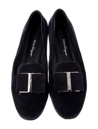 Salvatore Ferragamo Velvet Bow Accents Loafers