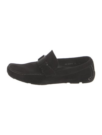 Salvatore Ferragamo Gancini Logo Suede Moccasins