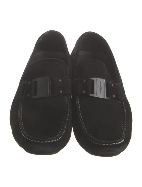 Salvatore Ferragamo Gancini Logo Suede Moccasins