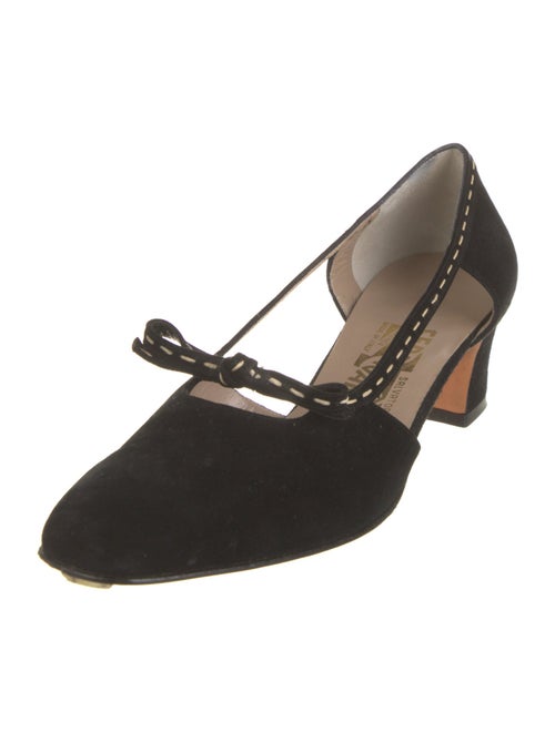 Salvatore Ferragamo Suede Whipstitch Trim Pumps