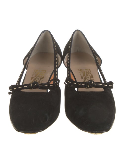 Salvatore Ferragamo Suede Whipstitch Trim Pumps