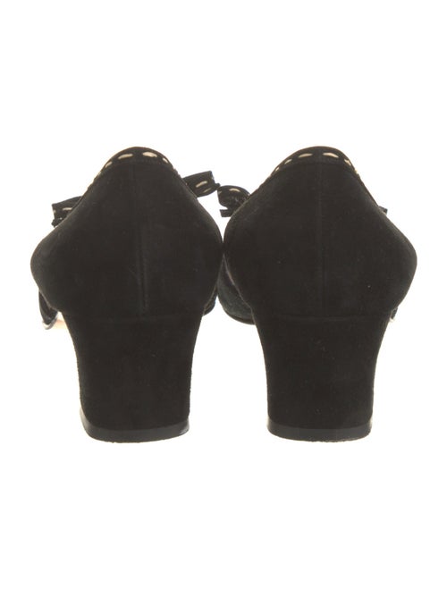 Salvatore Ferragamo Suede Whipstitch Trim Pumps