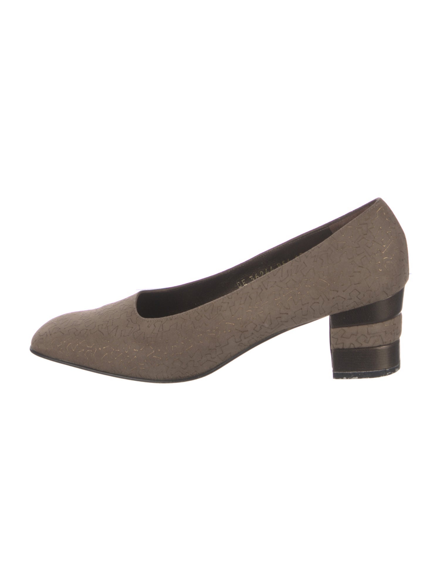 Salvatore Ferragamo Suede Leather Trim Embellishment Pumps