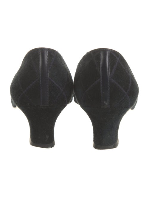 Salvatore Ferragamo Quilted Pattern Suede Pumps