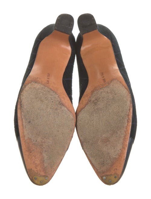 Salvatore Ferragamo Quilted Pattern Suede Pumps