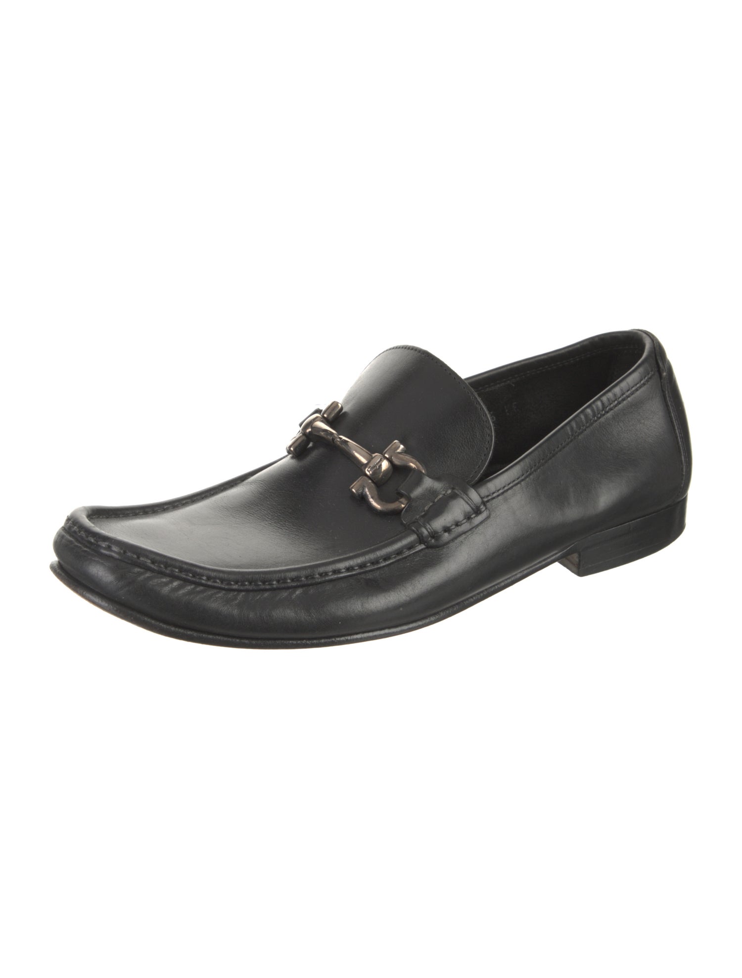 Salvatore Ferragamo Gancini Logo Leather Dress Loafers