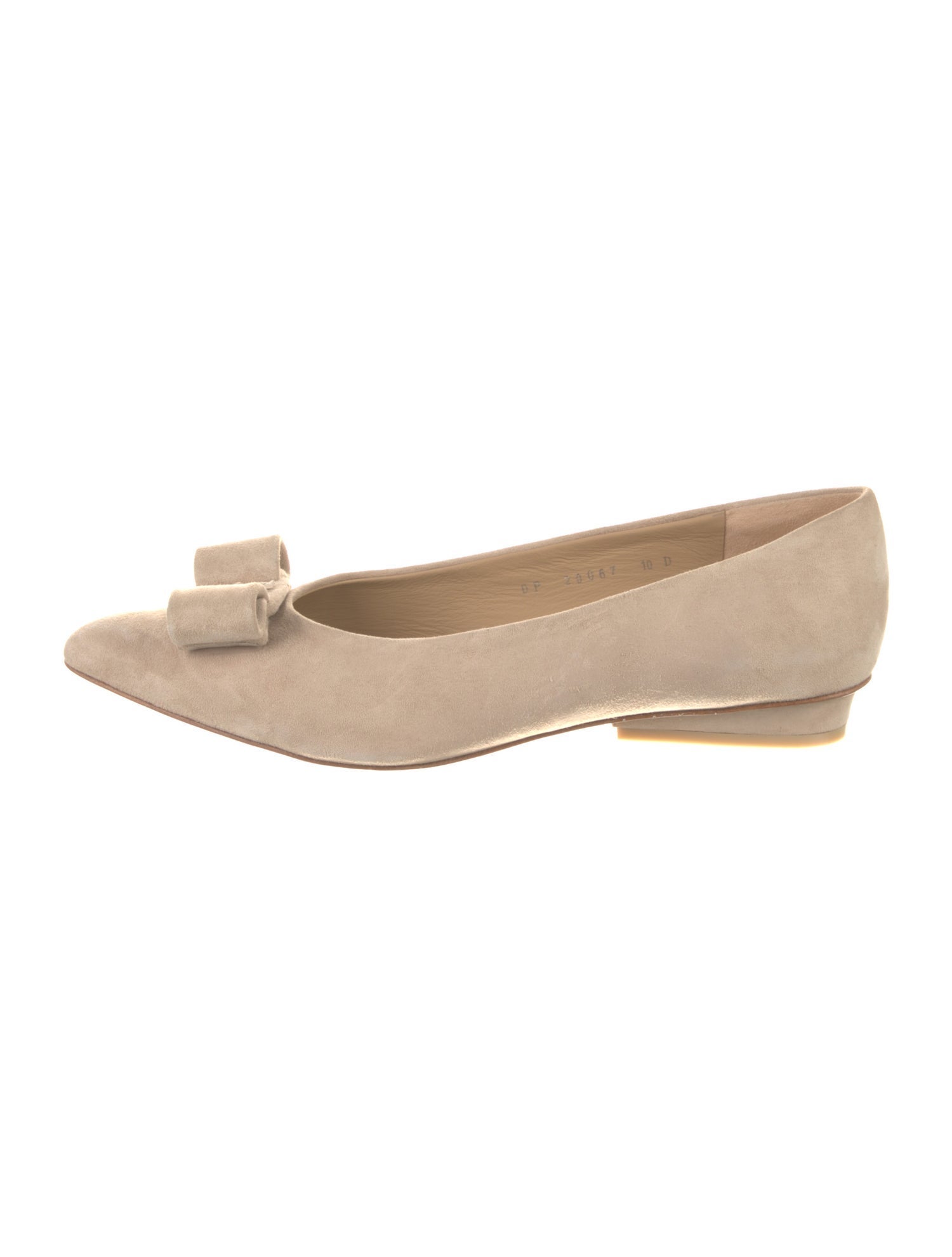 Salvatore Ferragamo Suede Bow Accents Flats