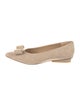 Salvatore Ferragamo Suede Bow Accents Flats