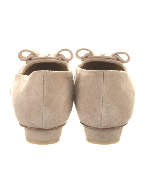 Salvatore Ferragamo Suede Bow Accents Flats