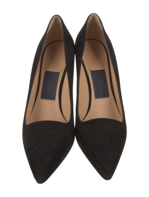 Salvatore Ferragamo Suede Lasercut Accents Pumps