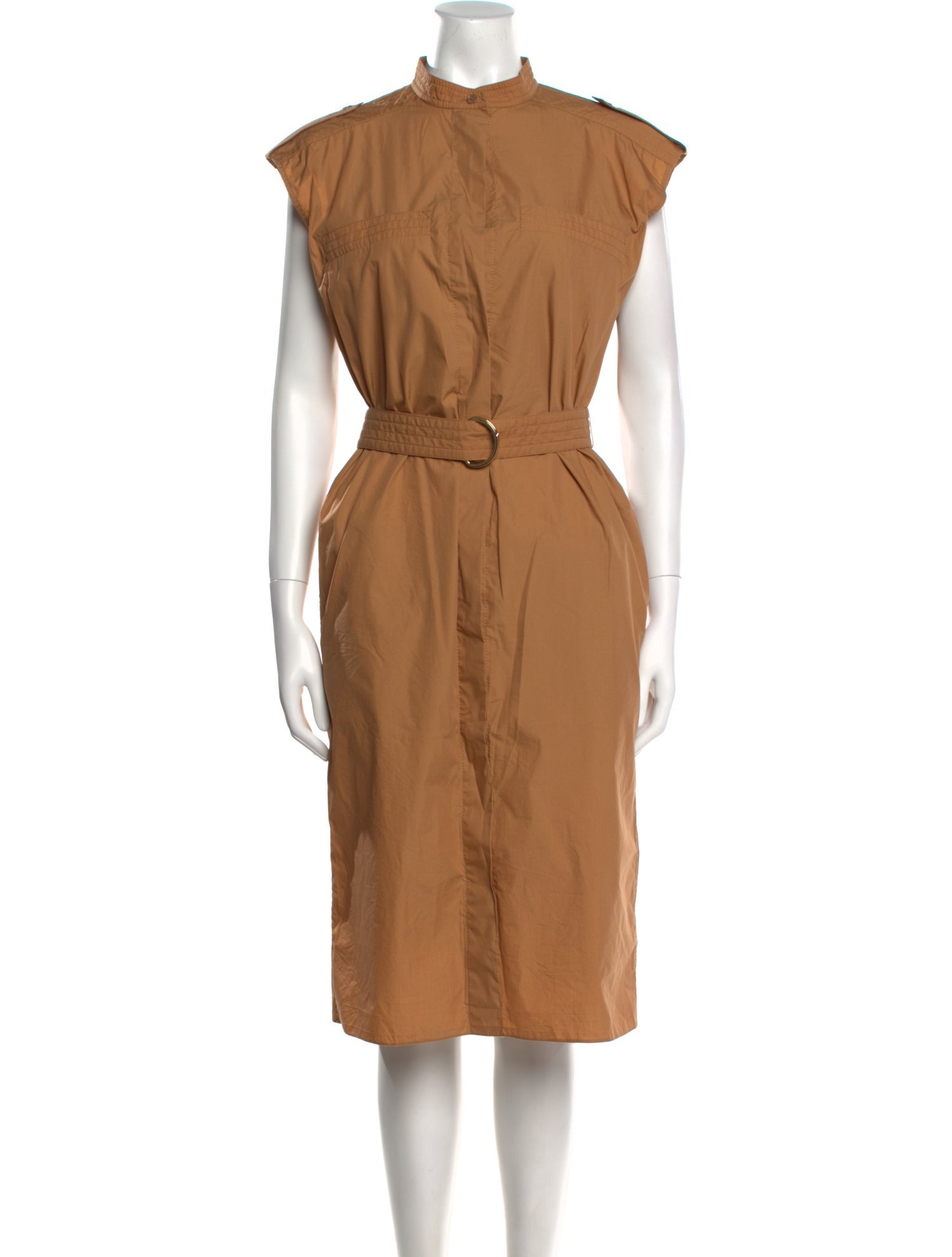 Salvatore Ferragamo Mock Neck Midi Length Dress