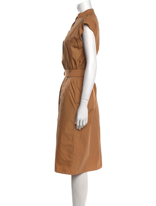 Salvatore Ferragamo Mock Neck Midi Length Dress