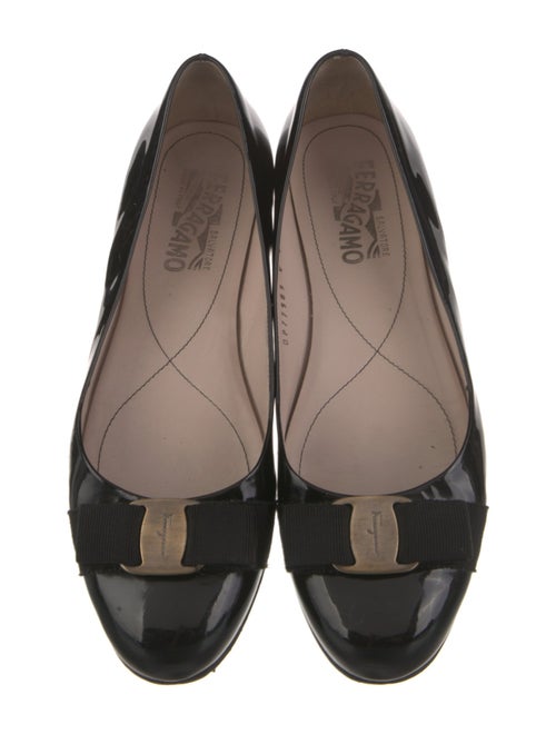 Salvatore Ferragamo Vara Bow Accent Patent Leather Ballet Flats
