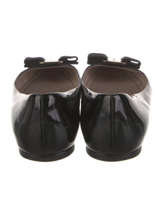 Salvatore Ferragamo Vara Bow Accent Patent Leather Ballet Flats