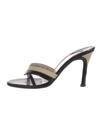 Salvatore Ferragamo Gancini Logo Patent Leather Slides