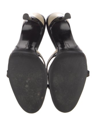 Salvatore Ferragamo Gancini Logo Patent Leather Slides