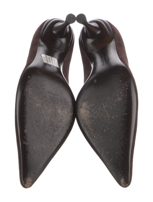 Salvatore Ferragamo Suede Leather Trim Embellishment Pumps